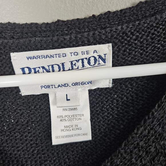 Pendleton Vintage Basic Black V Neck Minimalist Tank Top Size Large - Picture 3 of 6